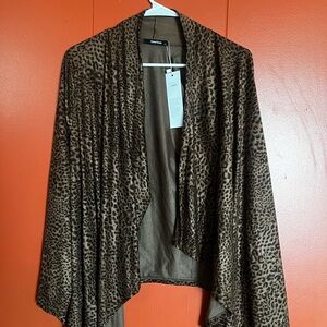 Chico's Animal Print Open Front Poncho
